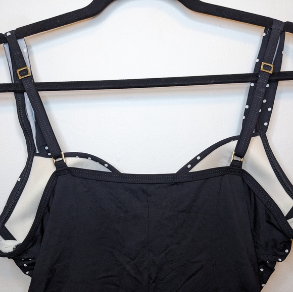 La Blanca Black & White Polka Dot One-Piece Swimsuit Size 14 🌊✨ - Picture 10 of 16